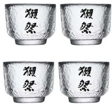 Dassai Japanese Traditional Handcrafted Crystal Sake Set, 4 pcs for Cold Sake