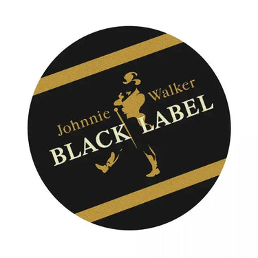 Round Johnnie Walker Black Label coaster made of high-quality double sided PVC with anti fouling and anti scalding features.