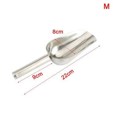 Stainless Steel Ice Scoop with Dimensions 22cm x 9cm x 8cm