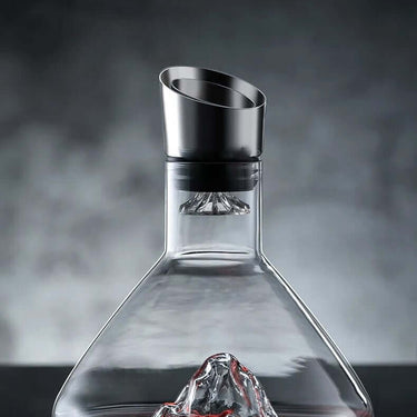 Elegant European Iceberg Decanter showcasing whiskey with a modern design in lead-free crystal glass.