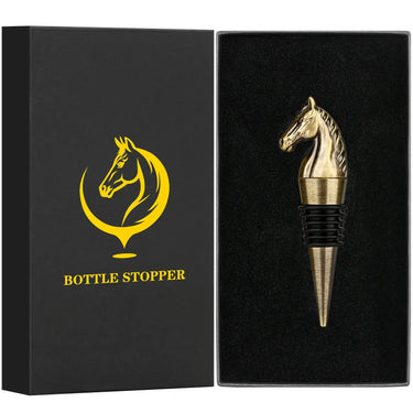 Vintage Horse Head Wine Stopper in elegant packaging, showcasing superb craftsmanship and classic charm for wine preservation.